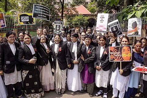 Kolkata rape-murder case: Members of Vidarbha Lady Lawyers Association stage a protest in Nagpur